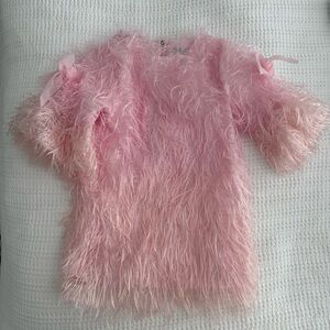Mama Luma Pink Feathered Kids dress